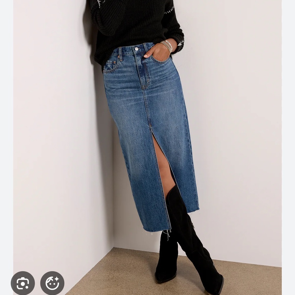 Pistola Alice Denim Midi Skirt - Picture 2 of 13